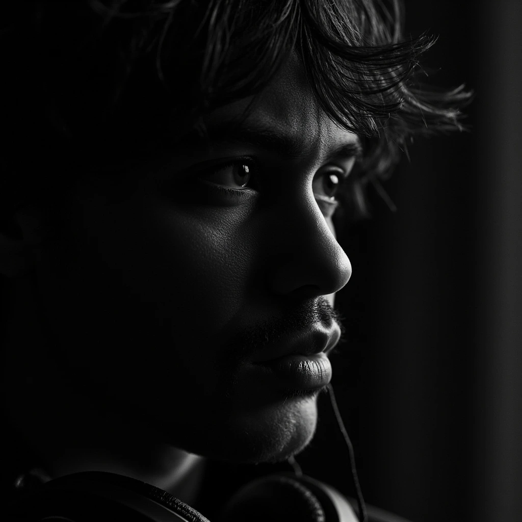 An independent artist working at a mixing console in a Brooklyn studio